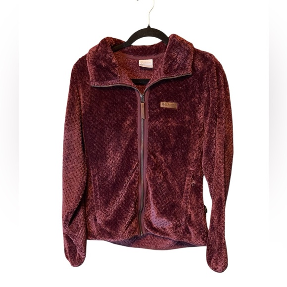 Columbia Women's Plush Maroon Teddy Jacket Size Medium - Picture 1 of 5